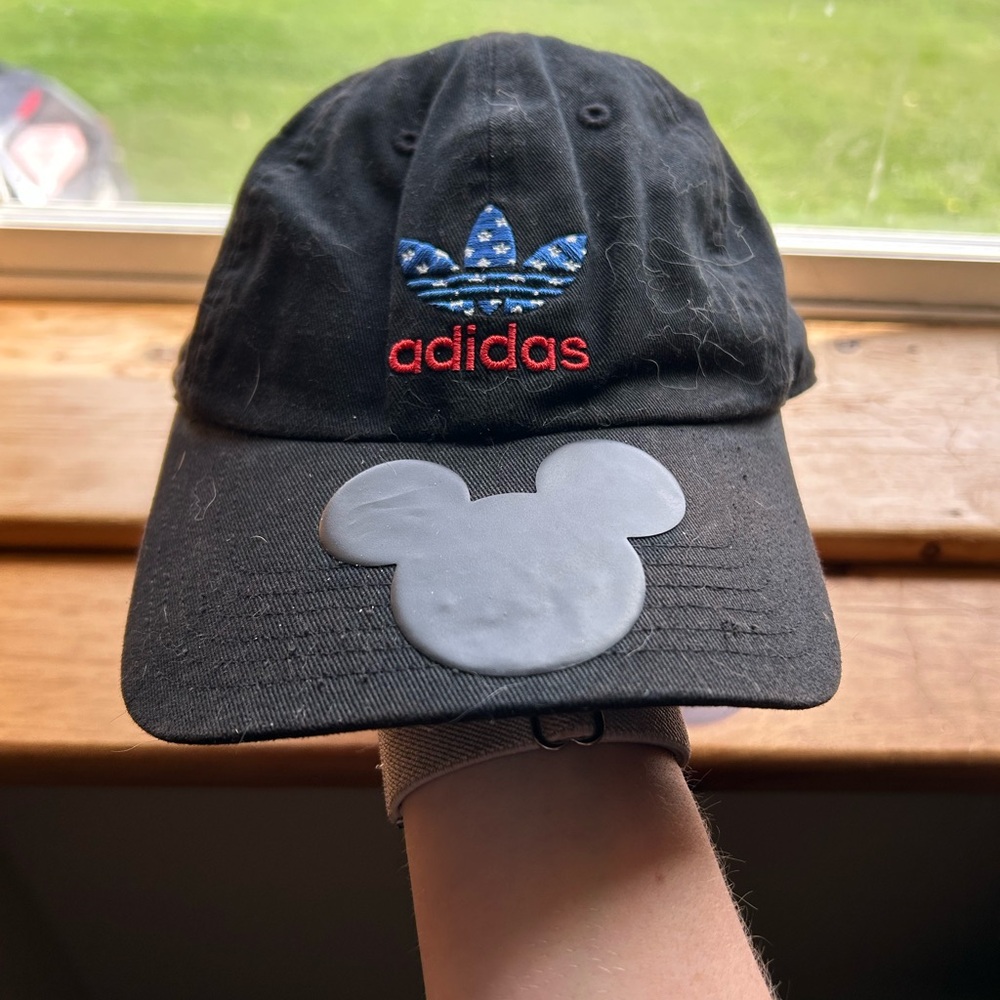 Adidas Black Cap with Blue and Red Accents